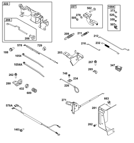 Controls Group Diagram and Parts List for 296442-0010-H5 200000 - 399999 Briggs and Stratton Engine